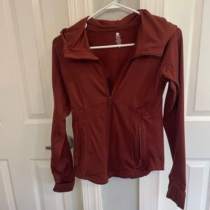 Senita Athletics Rust Zip Hoodie Sculpt Lightweight Spring Jacket